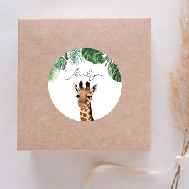 Safari Animals Baby Shower Giraffe Runder Aufkleber