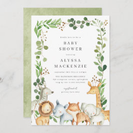 Safari Animals Baby Shower Invitation Einladung