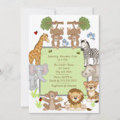 Safari Animals Baby Shower Invitation Einladung (Rückseite)