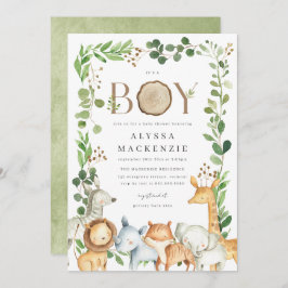 Safari Animals Baby Shower Invitation Einladung