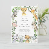 Safari Animals Baby Shower Invitation Einladung (Stehend Vorderseite)
