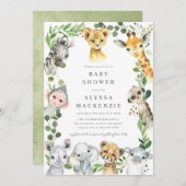 Safari Animals Baby Shower Invitation Einladung (Vorne/Hinten)
