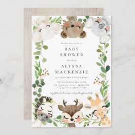 Safari Animals Baby Shower Invitation Einladung