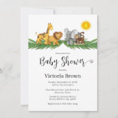 Safari Animals Baby Shower Invitation Einladung (Vorderseite)