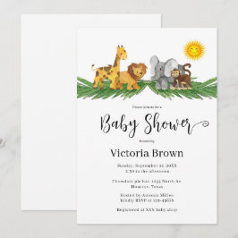 Safari Animals Baby Shower Invitation Einladung