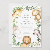 Safari Animals Baby Shower Invitation Einladung (Vorderseite)