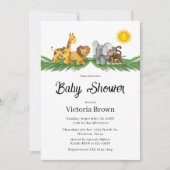 Safari Animals Baby Shower Invitation Einladung (Vorderseite)