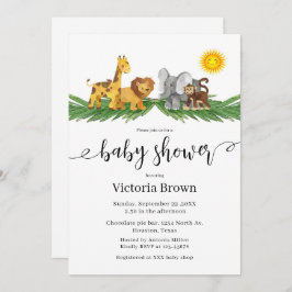 Safari Animals Baby Shower Invitation Einladung