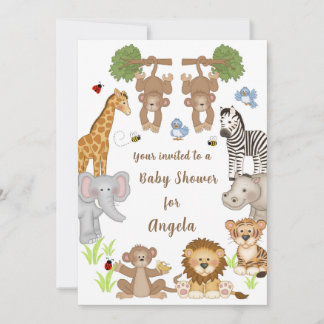 Safari Animals Baby Shower Invitation Einladung