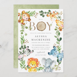 Safari Animals Baby Shower Invitation Einladung