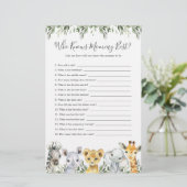 Safari Animals Baby Shower kennt Mommy Best (Stehend Vorderseite)