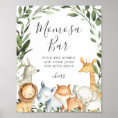 Safari Animals Baby Shower Mimosa Bar Sign Poster (Vorne)
