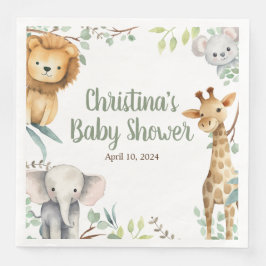 Safari Animals Baby Shower Napkins Serviette