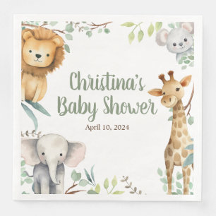 Safari Animals Baby Shower Napkins Serviette