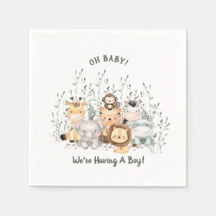 Safari Animals Baby Shower Napkins Serviette