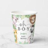 Safari Animals Baby Shower Oh Boy Jungle Pappbecher (Vorderseite)