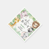 Safari Animals Baby Shower Oh Boy Tropical Jungle Serviette (Ecke)