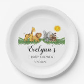 Safari Animals Baby Shower  Pappteller (Vorderseite)