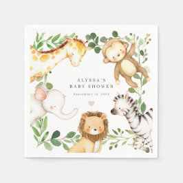 Safari Animals Baby Shower Party Paper Napkins Serviette