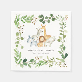 Safari Animals Baby Shower Party Paper Napkins Serviette