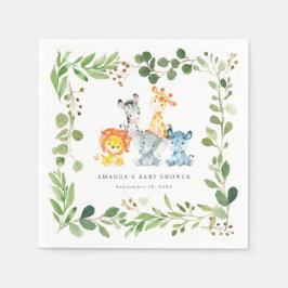 Safari Animals Baby Shower Party Paper Napkins Serviette
