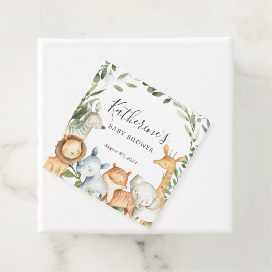 Safari Animals Baby Shower - Tag Geschenkanhänger (Beispiel)