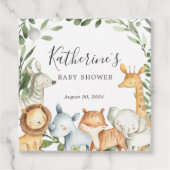 Safari Animals Baby Shower - Tag Geschenkanhänger (Vorderseite)
