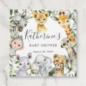 Safari Animals Baby Shower - Tag Geschenkanhänger (Vorderseite)