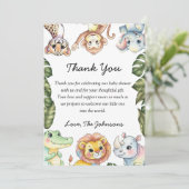 Safari Animals Baby Shower Thank You Card (Stehend Vorderseite)