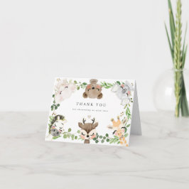 Safari Animals Baby Shower Thank You Card Dankeskarte