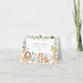 Safari Animals Baby Shower Thank You Card Dankeskarte