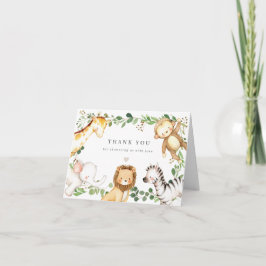 Safari Animals Baby Shower Thank You Card Dankeskarte