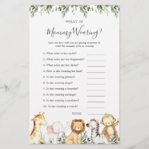 Safari Animals Baby Shower Was ist Mommy Wear