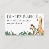 Safari Animals Baby Shower Windelwuler Raffle Begleitkarte (Vorderseite)