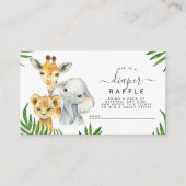 Safari Animals Baby Shower Windelwuler Raffle Begleitkarte (Vorderseite)