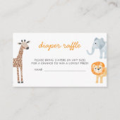 Safari Animals Baby Shower Windelwuler Raffle Begleitkarte (Vorderseite)