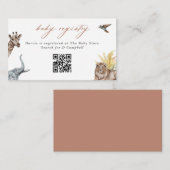 Safari Animals Baby Showgeschenk Registrierung QR Begleitkarte (Vorne/Hinten)