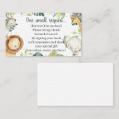 Safari Animals Baby Showkarte Begleitkarte (Vorne/Hinten)