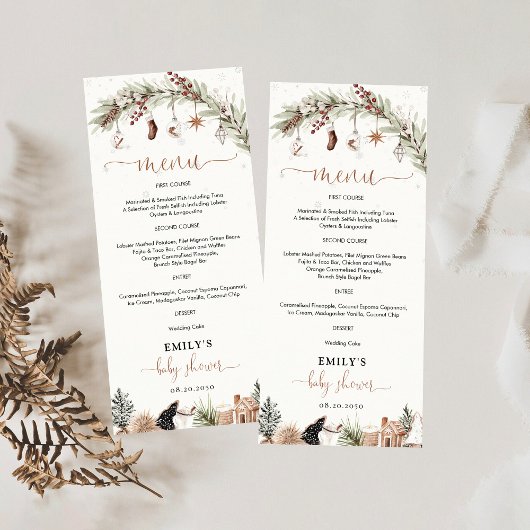 Safari Animals Baby Showmenü Menükarte