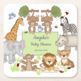 Safari Animals Baby Showroom Party Tableware Rechteckiger Pappuntersetzer