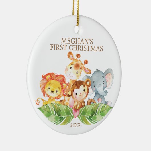 Safari Animals Baby's First Christmas Ornament (Rechts)