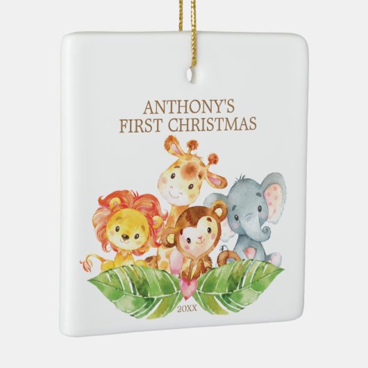 Safari Animals Baby's First Christmas Ornament (Rechts)