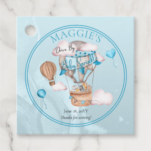 Safari Animals Ballon Drive By Boy Baby Sprinkle Geschenkanhänger