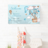 Safari Animals Balloons Blue Boy Baby Dusche Banner (Insitu)