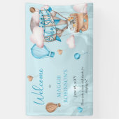 Safari Animals Balloons Blue Boy Baby Dusche Banner (Vertikal)