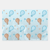 Safari Animals Balloons Blue Boy Baby Dusche Geschenkpapier Set (Vorderseite 2)