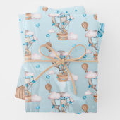 Safari Animals Balloons Blue Boy Baby Dusche Geschenkpapier Set (Beispiel)