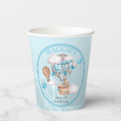 Safari Animals Balloons Blue Boy Baby Dusche Pappbecher (Rückseite)