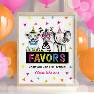 Safari Animals bevorzugen Geburtstagsparty Poster