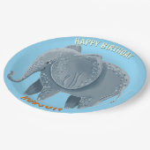 Safari animals birthday elephant kid custom pappteller (Schrägansicht)